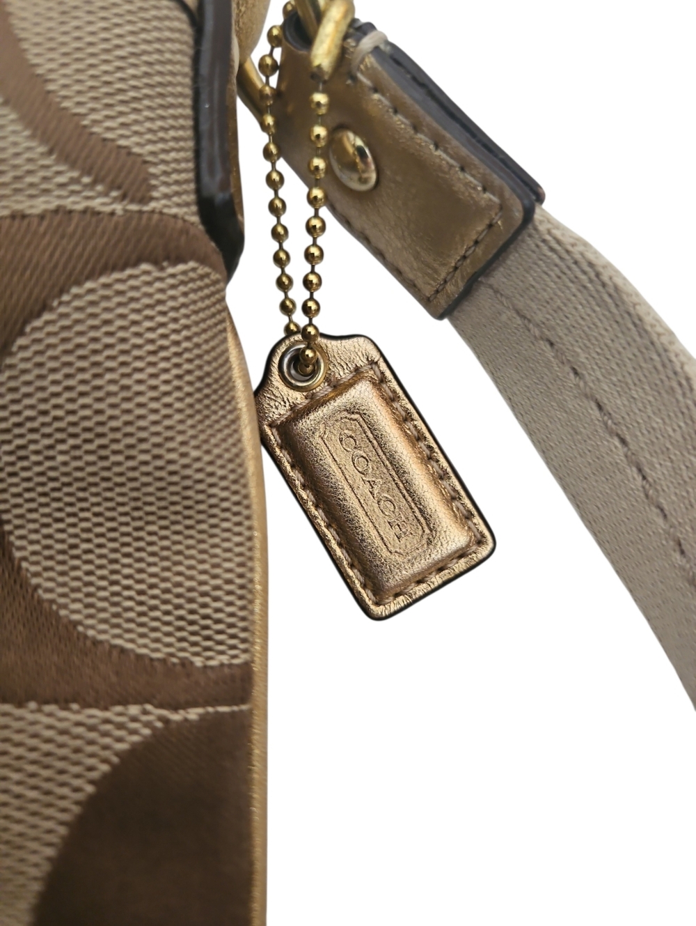 Coach Signature C Canvas Crossbody Swing Pack | Khaki/Gold | Vintage Y2K - Picture 4 of 5